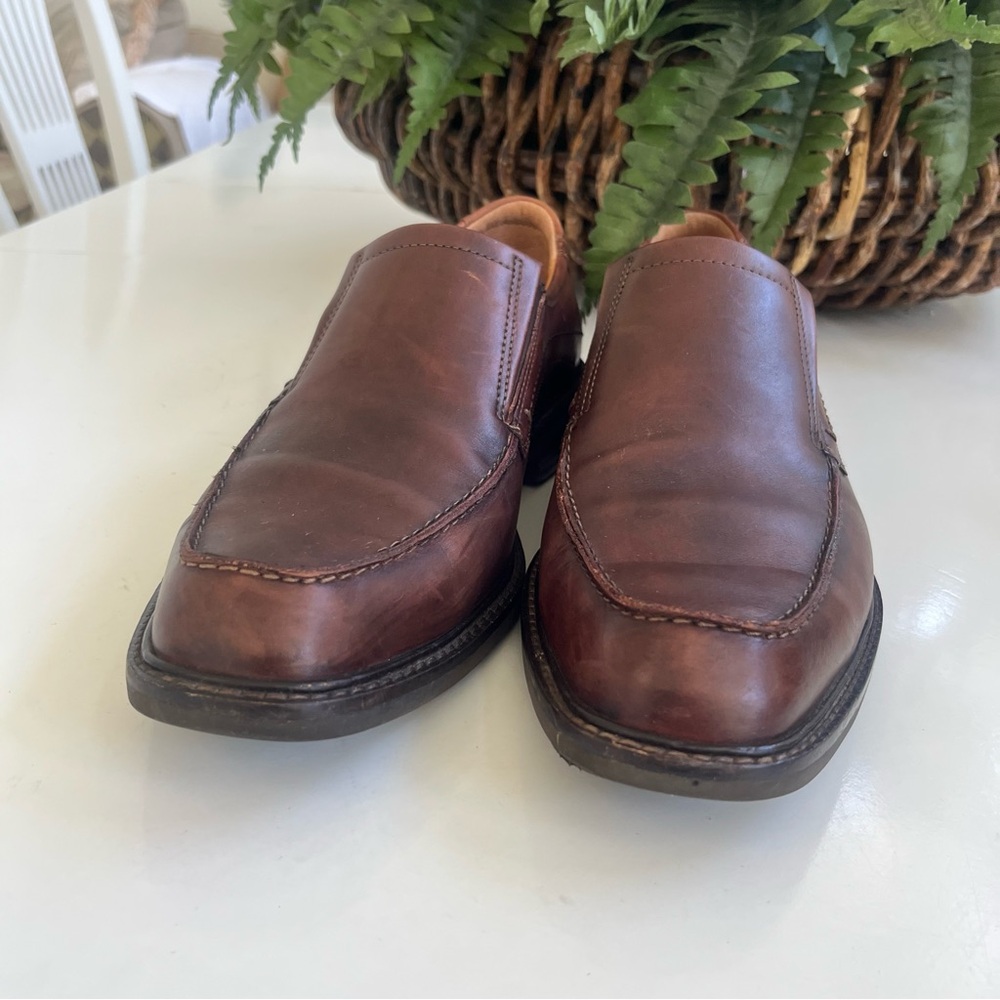 Ecco Shockpoint Brown Leather Apron Loafer Rubber Sole Mens Sz 11 EU 45 - Picture 4 of 16
